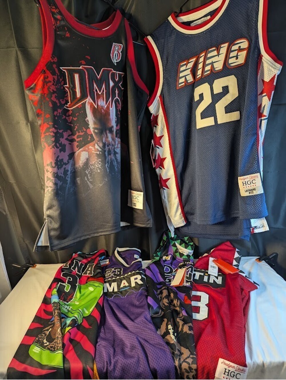 Lot of 6 Headgear Classics Jerseys NWT Pop Culture Martin DMX Kawhi Leonard